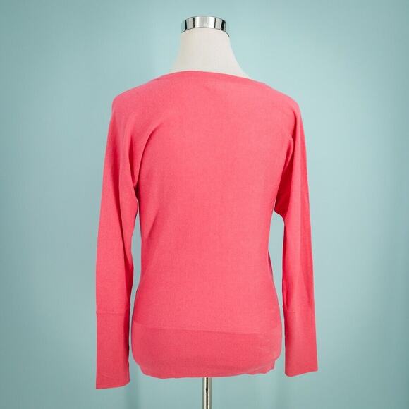 Lilly Pulitzer Size XS Pink V Neck Dolman Sleeve Silk Cotton Pullover Sweater - Picture 2 of 6